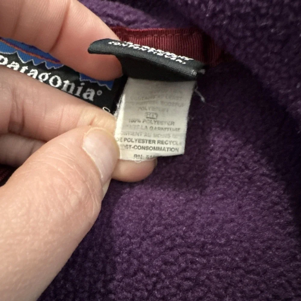Vintage Patagonia Synchilla Snap-T Purple Green Fleece Pullover Men's S